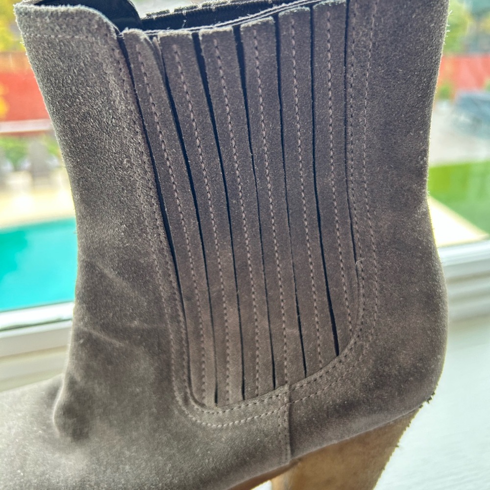 Prada Chelsea Suede Heeled Boots - Picture 14 of 16